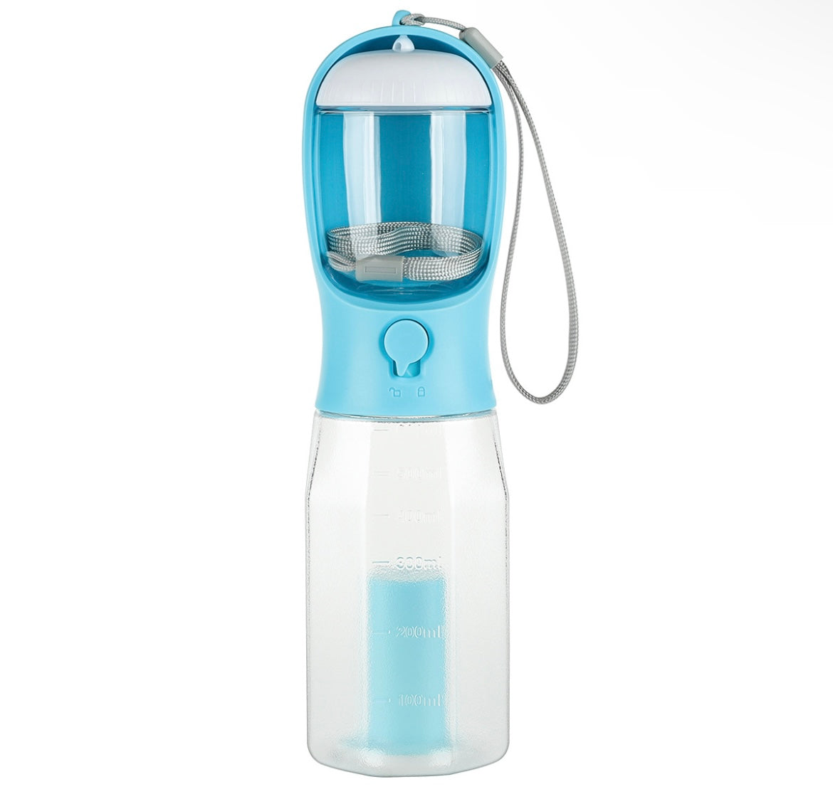 3-1 Portable Pet Water Bottle & Food Feeder with Integrated Poop Bag Dispenser - Leak-proof Travel Water Drinker for Dogs and Cats