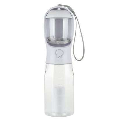 3-1 Portable Pet Water Bottle & Food Feeder with Integrated Poop Bag Dispenser - Leak-proof Travel Water Drinker for Dogs and Cats