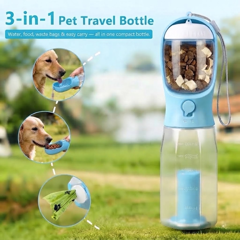 3-in-1 Pet Travel Bottle