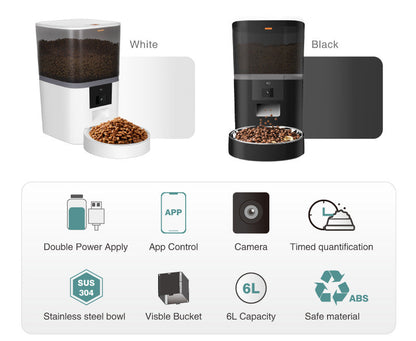 Smart 5G Pet Feeder with 1080P HD Camera & Night Vision - Auto Feeding with Anti-Jam & Freshness Protection